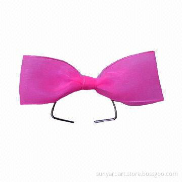 Organza ribbon bow with metal D ring, for baby shoes, packaging decoration